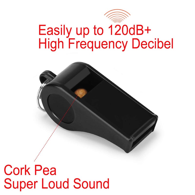 Fya Whistle, Plastic Whistle with Lanyard, Loud Clear Black Whistles Bulk Great for Coaches, Referees, and Officials - Image 2